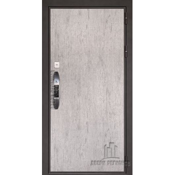 Дверь входная электронная взломостойкая Новатор, цвет серый шпат, панель - fusion цвет chiaro patina argento (ral 9003)