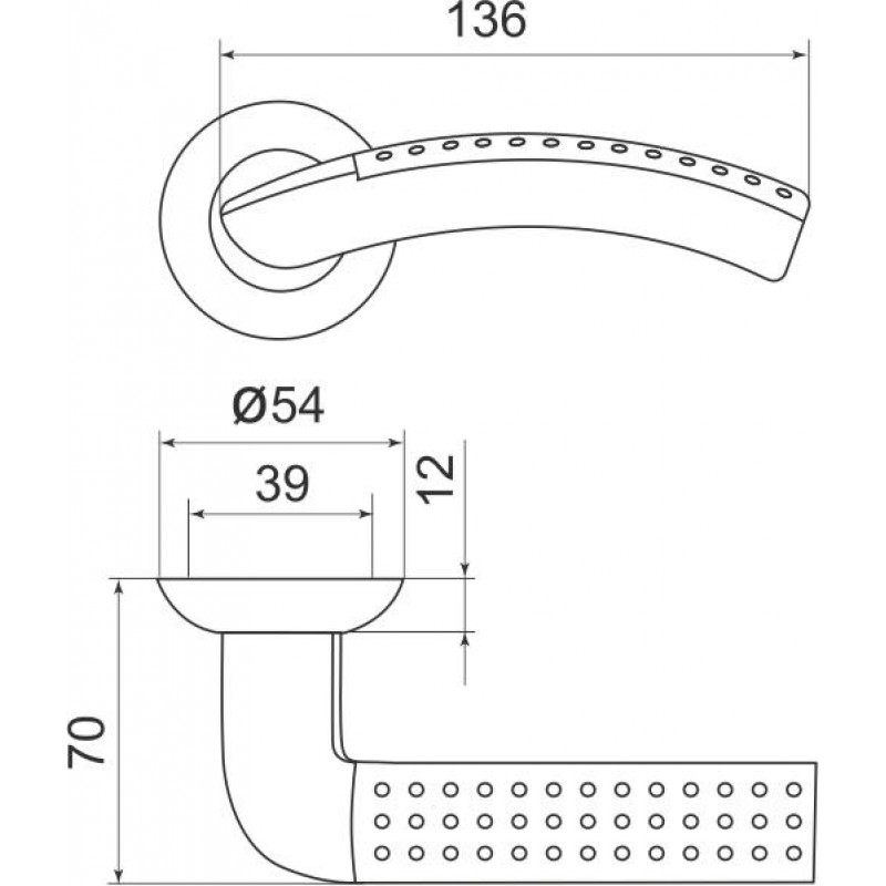 ARMADILLO - Ручка Armadillo (Армадилло) раздельная R.LD54.Libra26 (Libra LD26) AB/GP-7 бронза/золото
