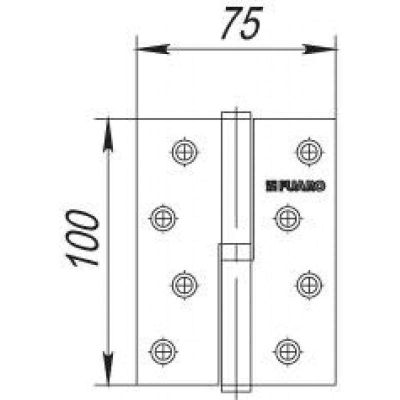 FUARO - Петля Fuaro (Фуаро) съемная IN4430SR PB правая (413-4 100x75x2,5) латунь