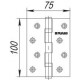 FUARO - Петля Fuaro (Фуаро) универсальная 2BB 100x75x2,5 AC (медь)