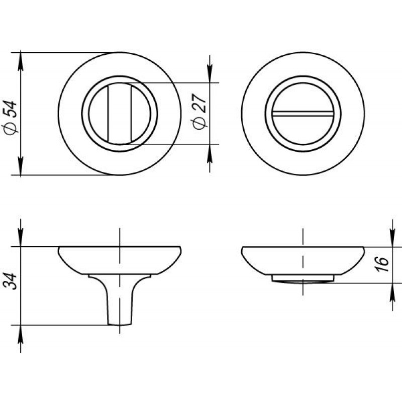 FUARO - Ручка Fuaro (Фуаро) поворотная BK6.R.RM54 (BK6 RM) SN/CP-3 матовый никель/хром