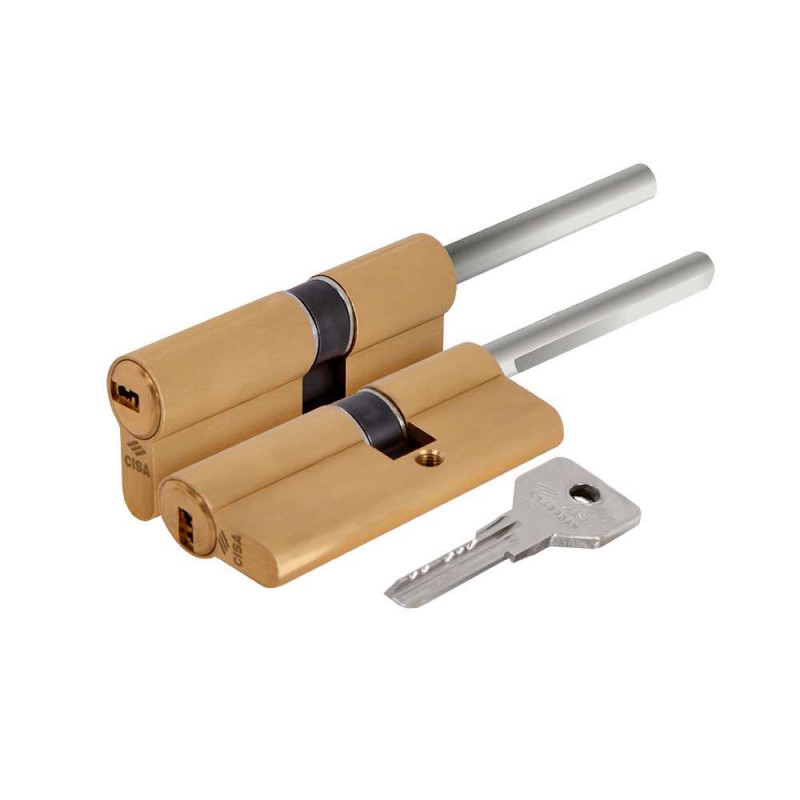 CISA - Цилиндровый механизм Cisa (Чиза) под вертушку (дл. шток) ASIX OE307-12.00 (70 мм/35+10+25), ЛАТУНЬ