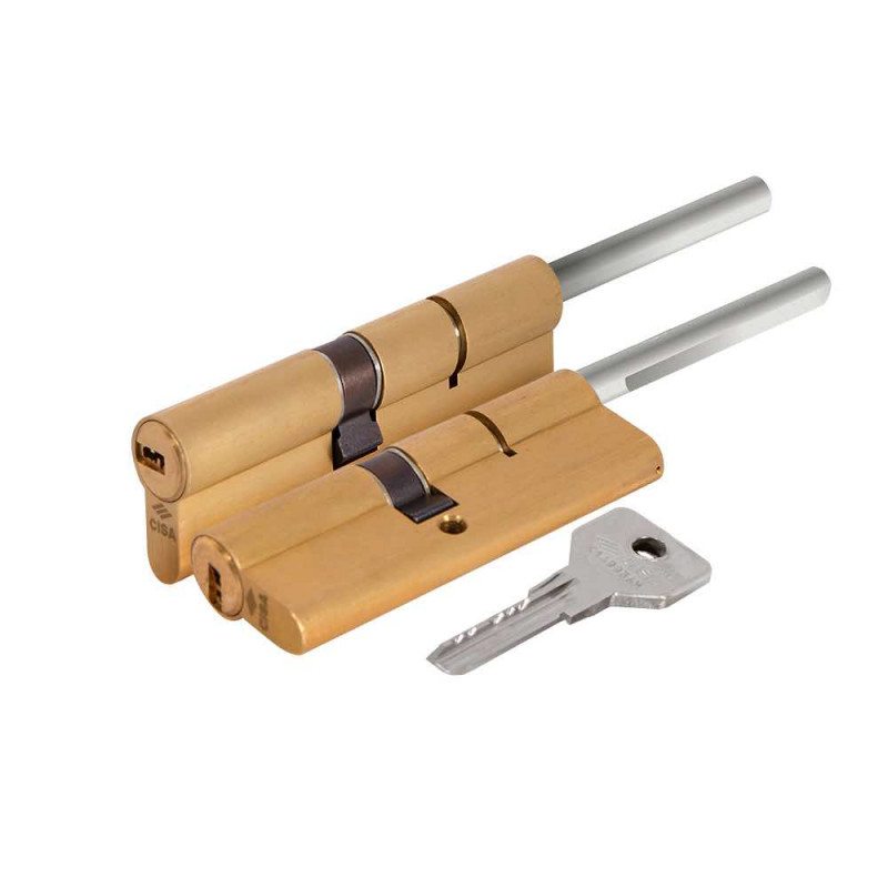 CISA - Цилиндровый механизм Cisa (Чиза) под вертушку (дл. шток) ASIX OE307-87.00 (90 мм/55+10+25), ЛАТУНЬ