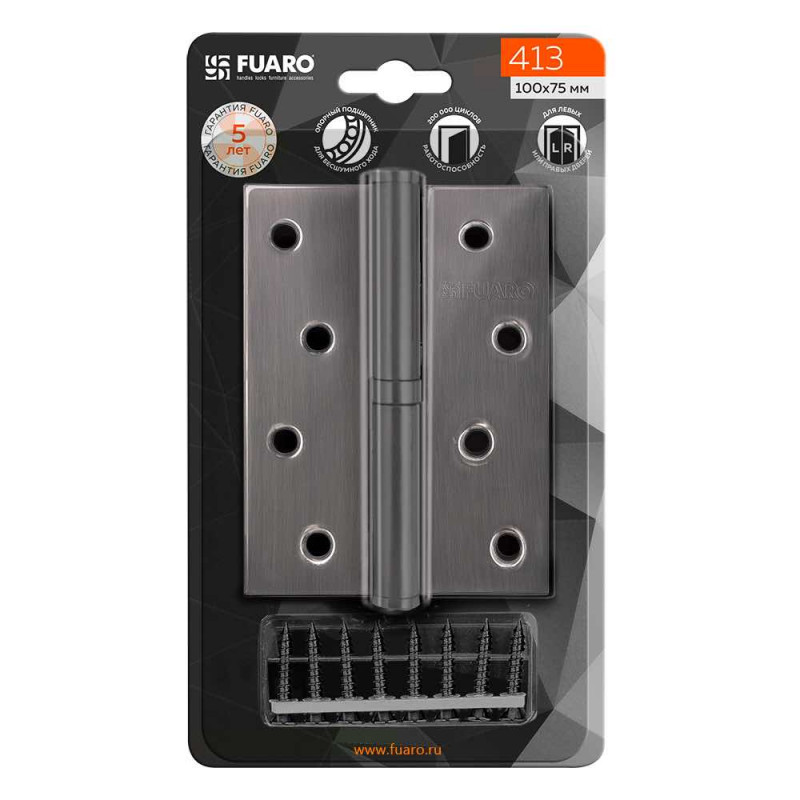 FUARO - Петля Fuaro (Фуаро) съемная IN4430SR-BL AB правая (413/BL-4 100x75x2,5) бронза БЛИСТЕР