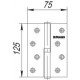 FUARO - Петля Fuaro (Фуаро) съемная IN5430SR-BL CP правая (413/BL-5 125x75x2,5) хром БЛИСТЕР