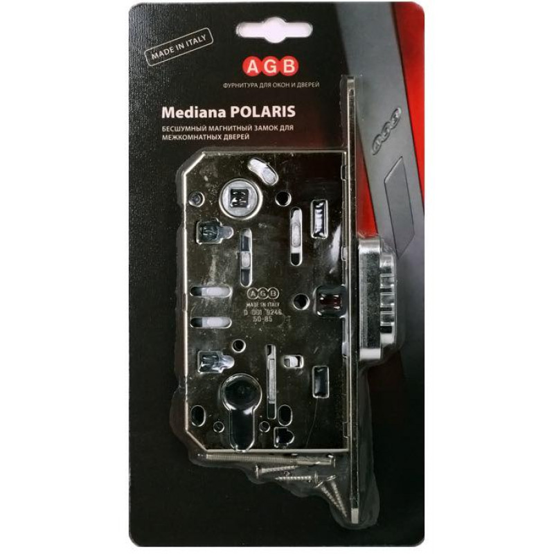 AGB - Корпус AGB (АГБ) замка магнит. под цил. MEDIANA POLARIS B06103.50.34.567 с отв. планк B02402.05 (мат хр)
