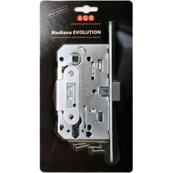 Корпус замка AGB (АГБ) под цил. MEDIANA EVOLUTION B01103.50.34.567 с отв. планкой B01000.13 (мат хром)
