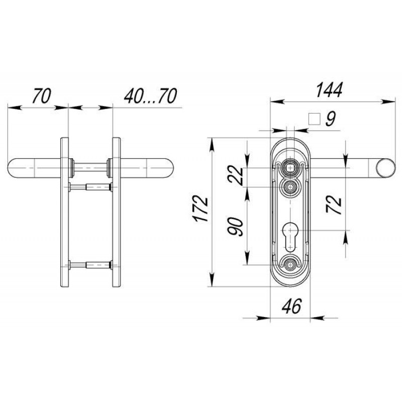 FUARO - Ручка Fuaro (Фуаро) дверная FP.DH172.0431 (DH-0431 NE) NE нейлон, BL-24 черный