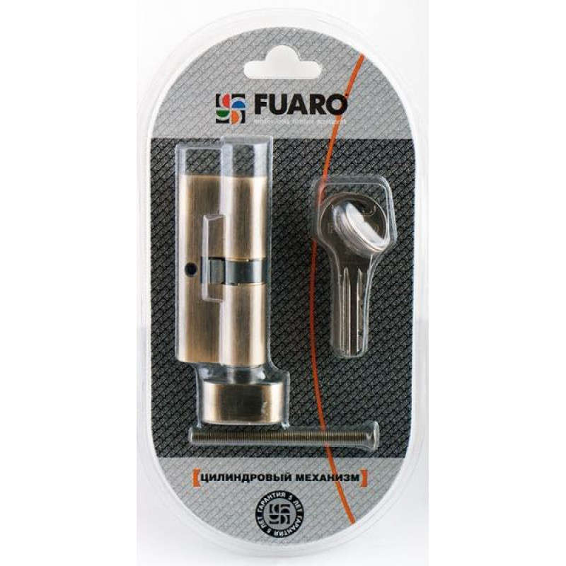 FUARO - Цилиндровый механизм Fuaro (Фуаро) с вертушкой R302/60 mm-BL (25+10+25) CP хром 5 кл. БЛИСТЕР