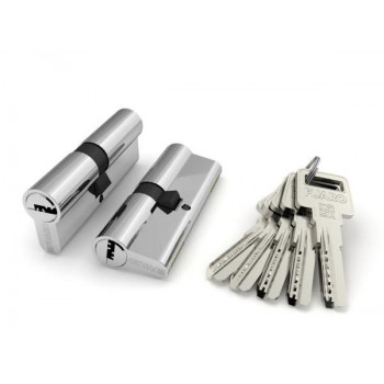 Цилиндровый Fuaro (Фуаро) механизм R600/70 mm-BL (30+10+30) CP хром 5 кл. БЛИСТЕР