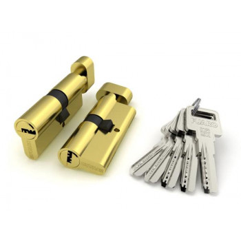 Цилиндровый Fuaro (Фуаро) механизм (R602/70) R6002Knob70(30+10+30) PB латунь 5Key с вертушкой