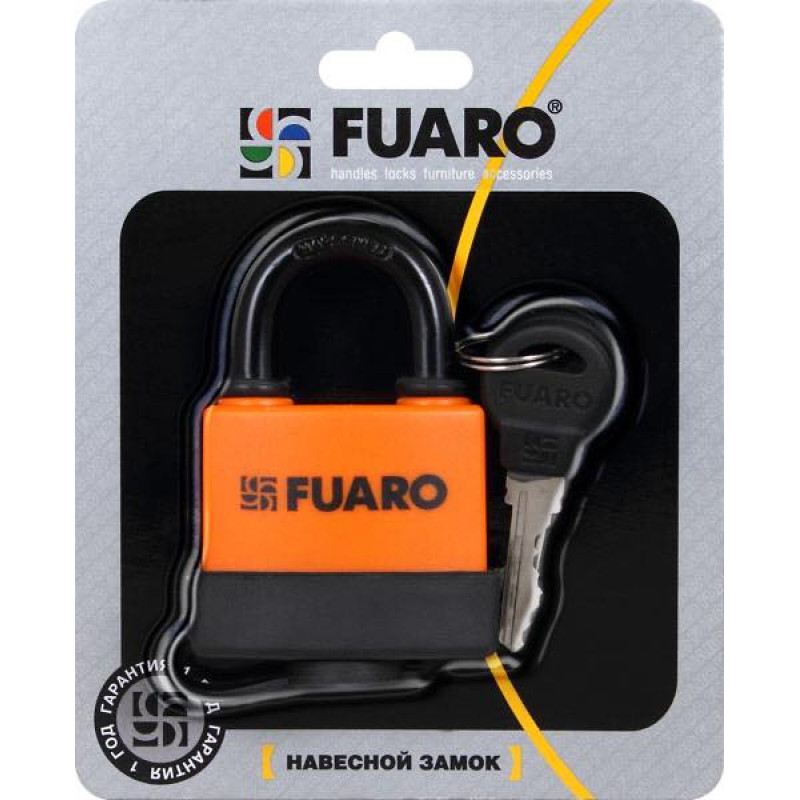 FUARO - Замок Fuaro (Фуаро) навесной PL-WEATHER-3640 LS 3key (PL-3640 LS) удл. дужка, англ./блистер