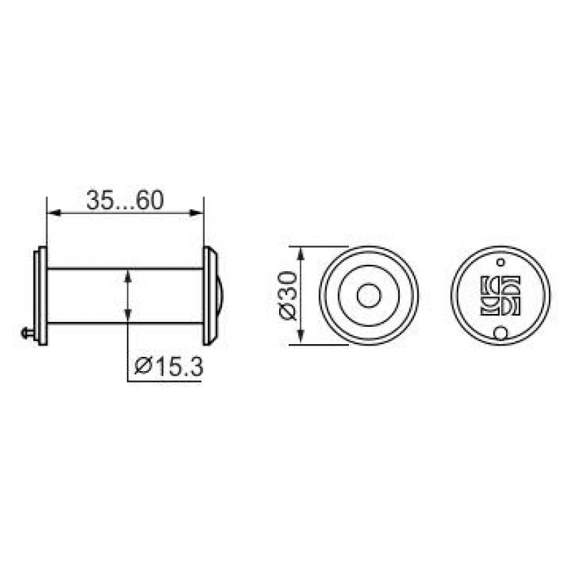 FUARO - VIEWER Fuaro (Фуаро) 1 DVZ 35x60/16 (оптика пластик, угол обзора 200) GP Золото