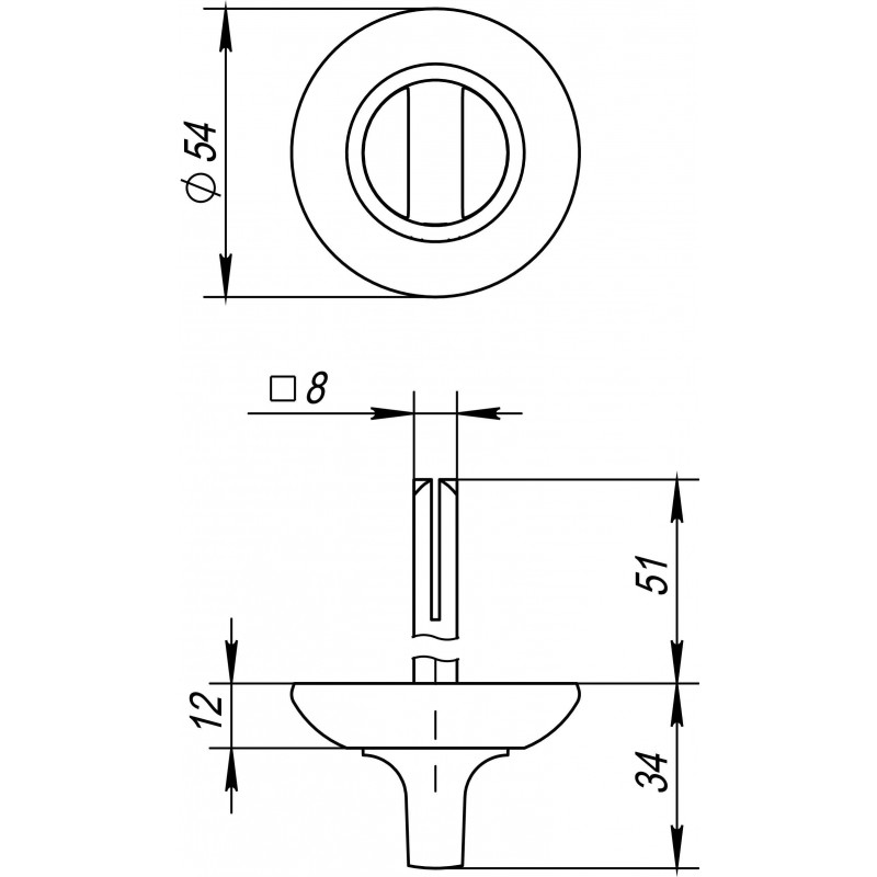 FUARO - Ручка Fuaro (Фуаро) поворотная BKW8.R.RM54 (BKW8 RM) CP-8 хром