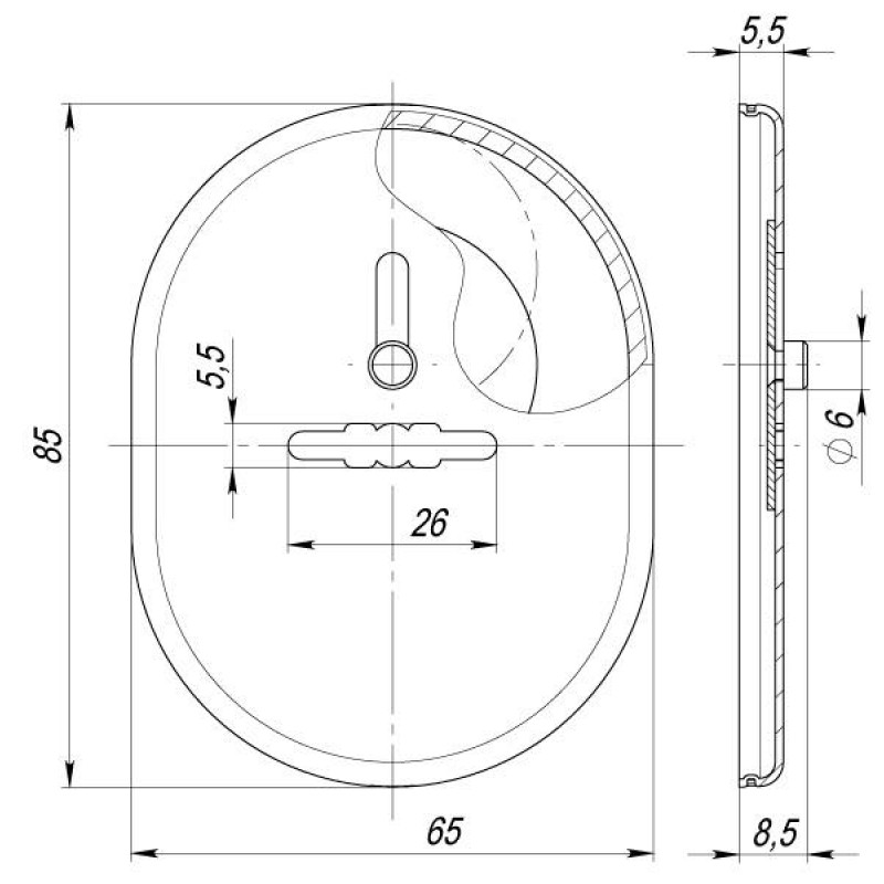 FUARO - Накладка Fuaro (Фуаро) на сувальдный замок ESC.S-lift.SF/OV.476 (ESC 476) с шторкой GP латунь