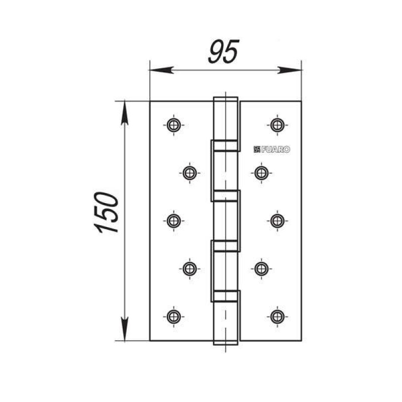 FUARO - Петля Fuaro (Фуаро) универсальная IN6400U SN (4BB 150x95x3) мат. никель