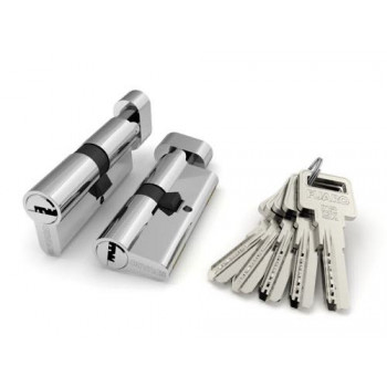 Цилиндровый Fuaro (Фуаро) механизм (R602/100) R6002Knob100(45+10+45) CP хром 5Key с вертушкой