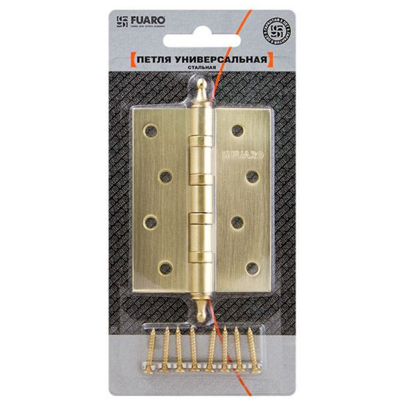 FUARO - Петля Fuaro (Фуаро) универсальная IN4400UA-BL CP (4BB/A/BL 100x75x2,5) хром БЛИСТЕР