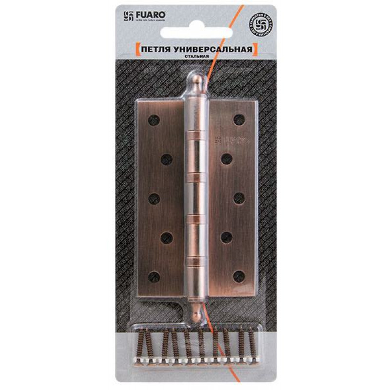 FUARO - Петля Fuaro (Фуаро) универсальная IN5400UA-BL CP (4BB/A/BL 125x75x2,5) хром БЛИСТЕР