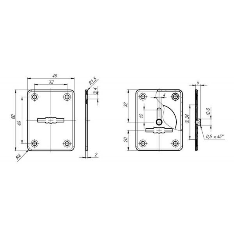 FUARO - Накладка Fuaro (Фуаро) на сувальдный замок ESC.S-lift+S/K.set (ESC081/082) хром (2шт.)