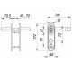 FUARO - Ручка Fuaro (Фуаро) дверная DH-0433/GR NE (СЕРАЯ) с пружиной для замка (FL-0432, 0433, 0434), НЕЙЛОН