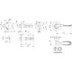 PUNTO - Ручка Punto (Пунто) защелка DK630 SB-ET (6030 SB-E) (кл./фик.) мат.золото
