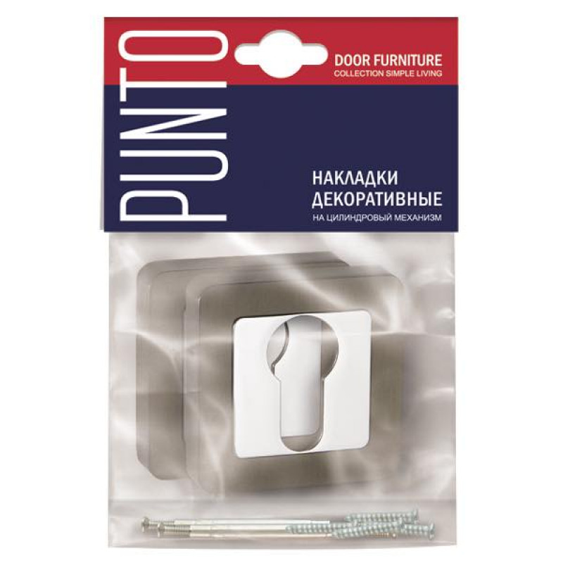 PUNTO - Накладка Punto (Пунто) под цилиндр ET.K.QR52 (ET QR) SN/CP-3 матовый никель/хром