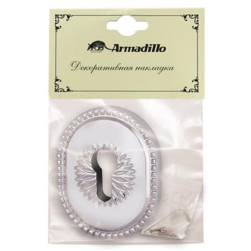 ARMADILLO - Декоративная накладка Armadillo (Армадилло) на цилиндр ET-DEC CL (ATC Protector 1) СР Хром