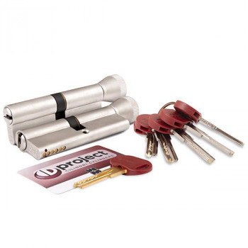 Цилиндровый механизм Mottura (Моттура) с вертушкой DPC1F4646 S3 (92 мм/41+10+41) САТИН.НИКЕЛЬ. 5+1 кл.