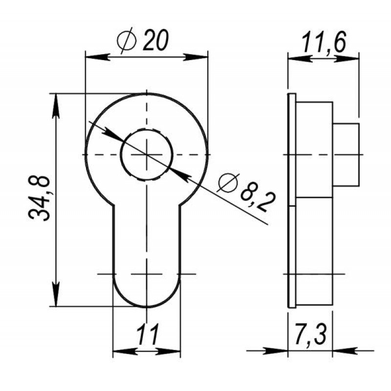 ARMADILLO - Вставка Armadillo (Армадилло) под шток для CYLINDER AS-9 Античное серебро