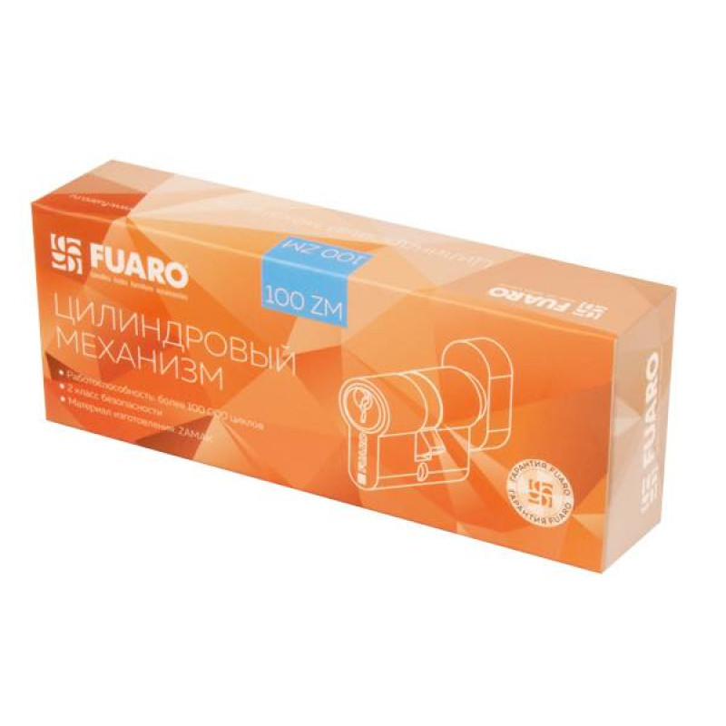 FUARO - Цилиндровый Fuaro (Фуаро) механизм (100 ZM/70) 1000ZMKnob70(30+10+30) PB латунь 5Key с вертушкой