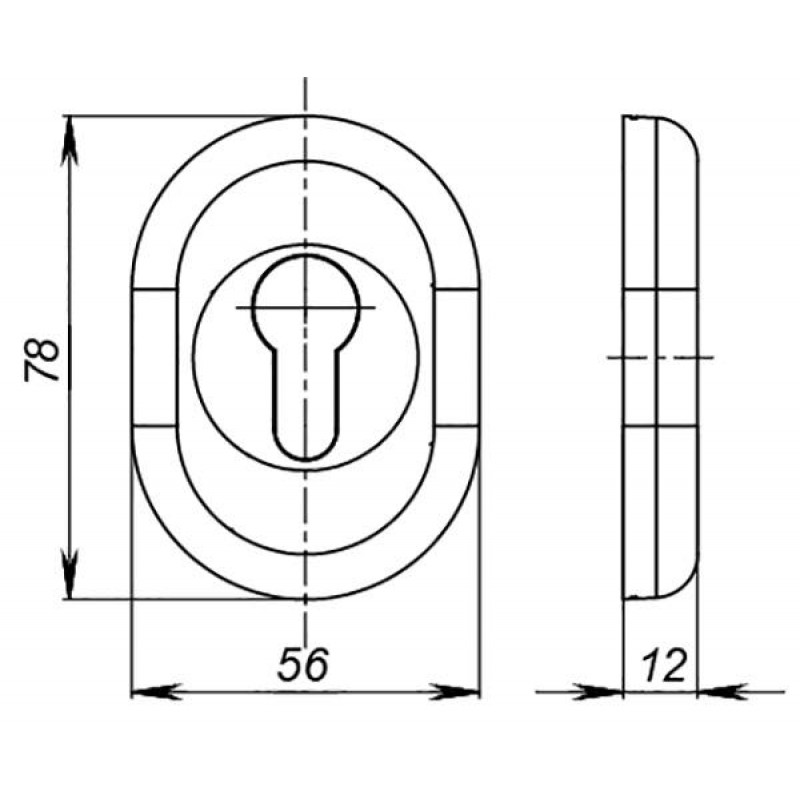 FUARO - Накладка Fuaro (Фуаро) на цилиндр ESC.C/CRE/OV.12 (ESC-12C) GP золото (2шт. в уп.,отгр. по 1 шт.)