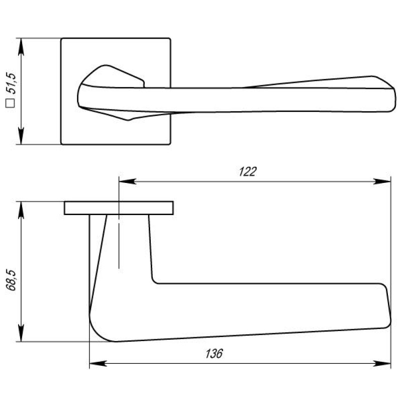 ARMADILLO - Ручка Armadillo (Армадилло) раздельная K.USS52.TORSO (TORSO USS) CP-8 хром