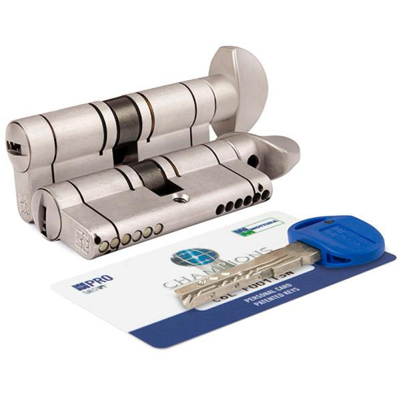 MOTTURA - Цилиндровый механизм Mottura (Моттура) с вертушкой CP4F363601R (72 мм/31+10+31) МАТ.НИКЕЛЬ