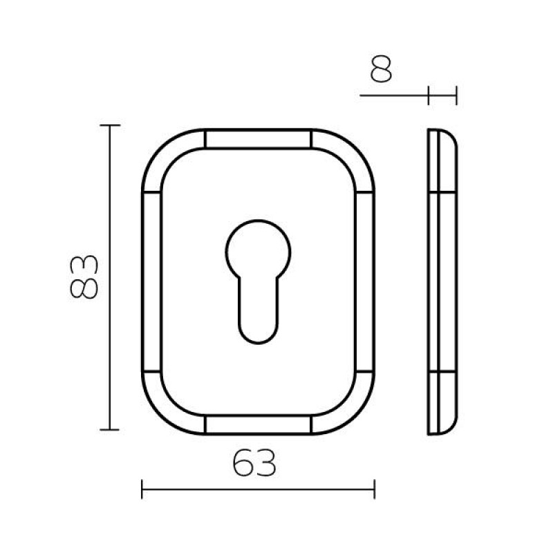 FUARO - Накладка Fuaro (Фуаро) на цилиндр ESC.C.XL/K.486 (ESC 486-C SQ XL) CP хром (1 шт.)