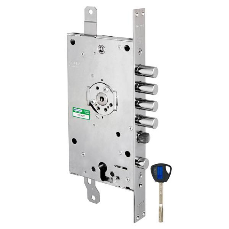 MOTTURA - Замок Mottura (Моттура) врезной двухсистемный 3D KEY 3D.787-S (левый), ключ 40 мм