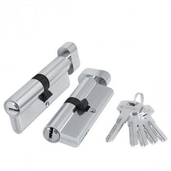 Цилиндровый Fuaro (Фуаро) механизм (200 ZM/80) 2000ZMKnob80(30+10+40) CP хром 5Key с вертушкой