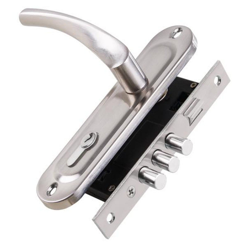 PUNTO - Замок Punto (Пунто) цилиндровый в комплекте с ручкой LOCKSET15.CRONA.4061-3 (KIT P15 4061/3 CRONA) SN мат.никель