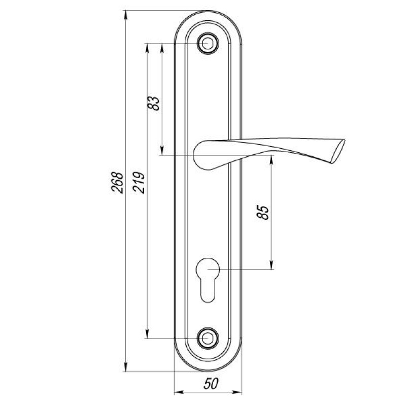 PUNTO - Ручка Punto (Пунто) на планке HANDLE90.CRONA.04-85 (P90 8504 CRONA) CP хром