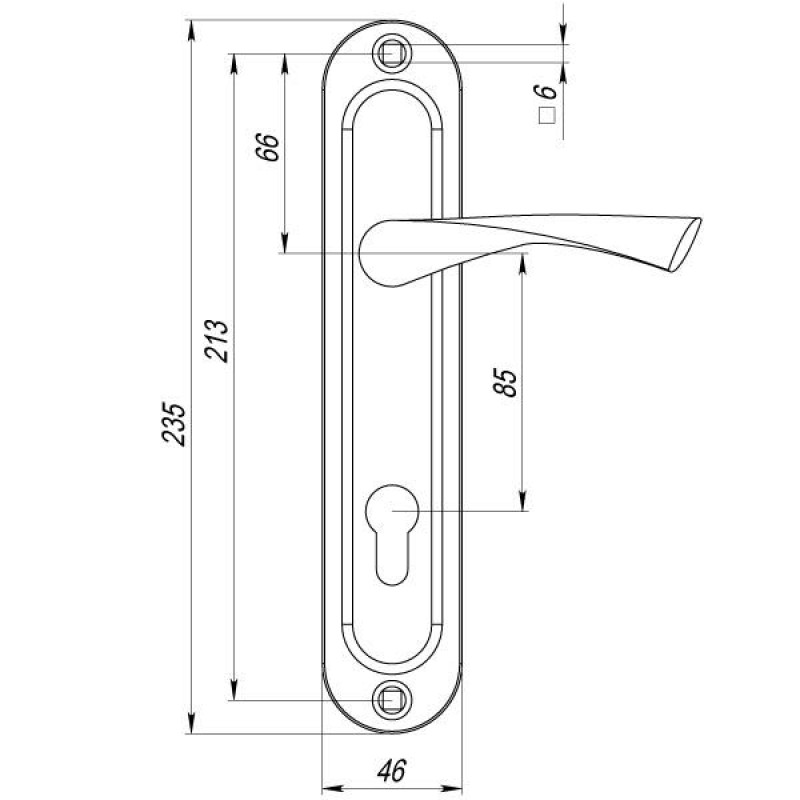 PUNTO - Ручка Punto (Пунто) на планке HANDLE90.CRONA.18-85 (P90 8518 CRONA) AB бронза