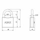 AJAX - Замок Ajax (Аякс) навесной PD-0138 (PD-01-38) 3 key англ. /коробка
