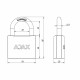AJAX - Замок Ajax (Аякс) навесной PD-0163 (PD-01-63) 3 key англ. /коробка