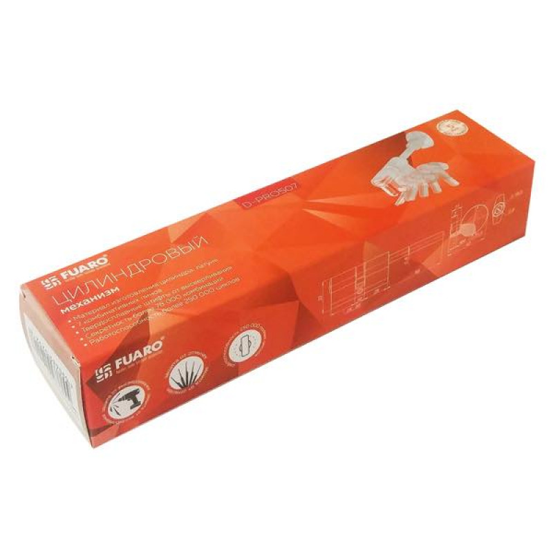 FUARO - Цилиндровый Fuaro (Фуаро) механизм (D-PRO507-8/85) D-PRO5007-8Tang85(50+10+25) CP хром 5+1Key со штоком перекод.