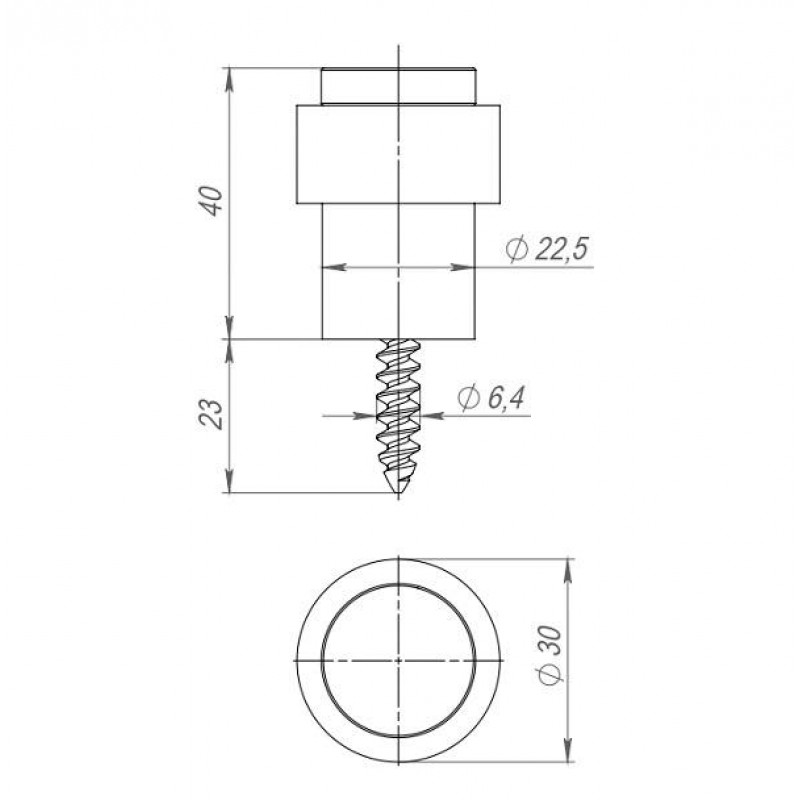 FUARO - Упор Fuaro (Фуаро) дверной напольный STOPPER/14 (DS-14) SN-3 мат.никель