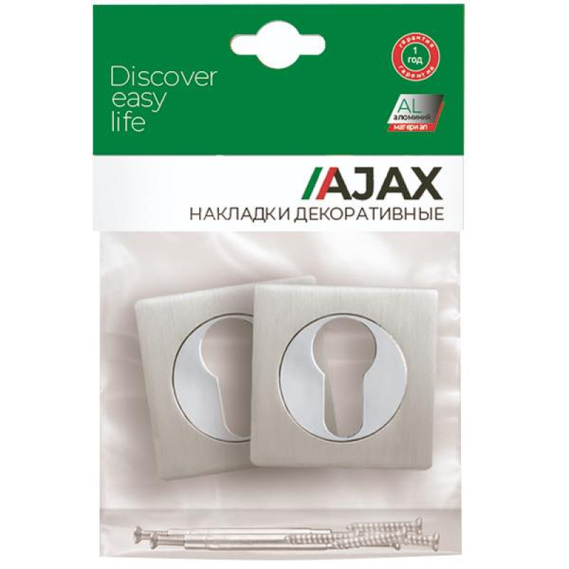 AJAX - Накладка Ajax (Аякс) под цилиндр ET.K.JK51 (ET JK) SSC-16 сатин.хром