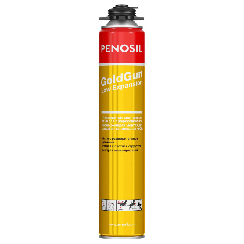 PENOSIL - Пена монтажная PENOSIL GoldGun Low Expansion профессиональная с низким расширением, 750 мл