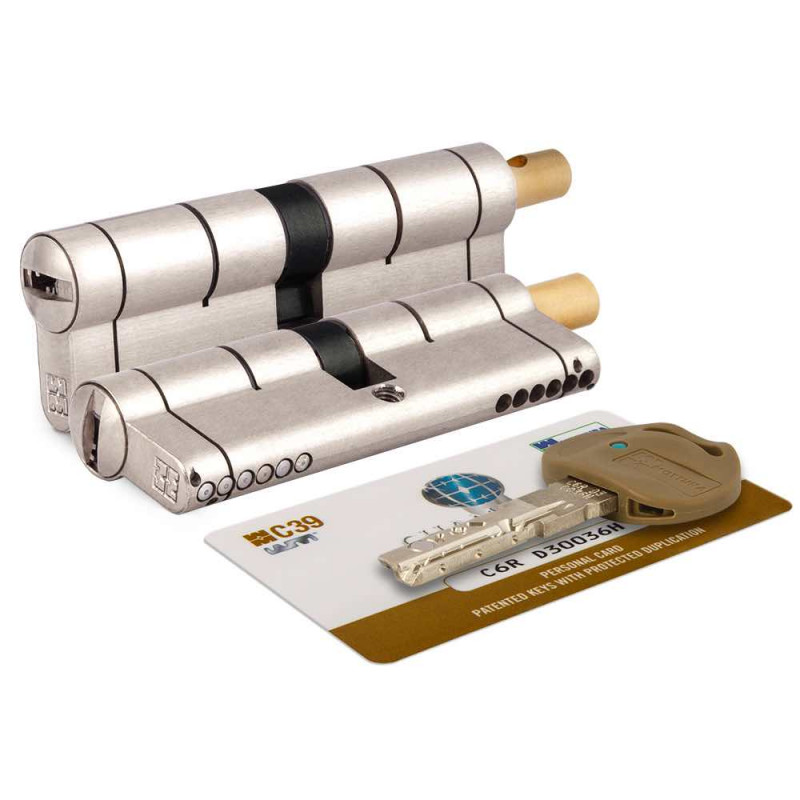 MOTTURA - Цилиндровый механизм Mottura (Моттура) под вертушку C39F363601C5 (72 мм/31+10+31), МАТ.НИКЕЛЬ