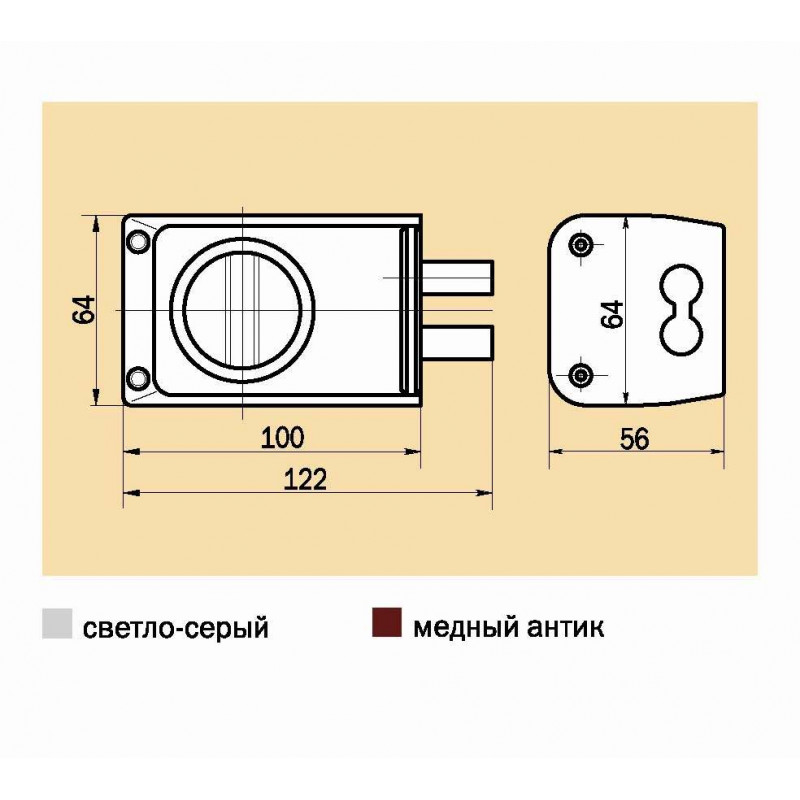 САМ - Замок Sam (Сам) накладной ЗНД-1A /88400/